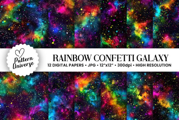 Download Rainbow Confetti Galaxy Background - Premium Resources