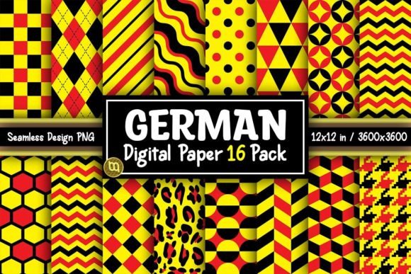 Download German Flag Color Digital Paper 16 Pack - Premium Resources